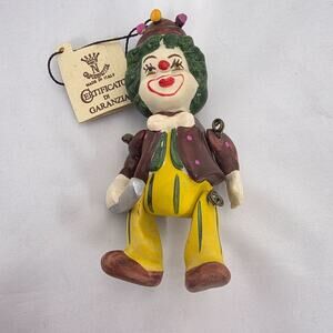 Rare Capodimonte Porcelain Articulated Clown Musician Hand Painted Italy A1
